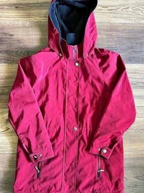 Nautica Hooded Utility Jacket Burgundy w/removable hood